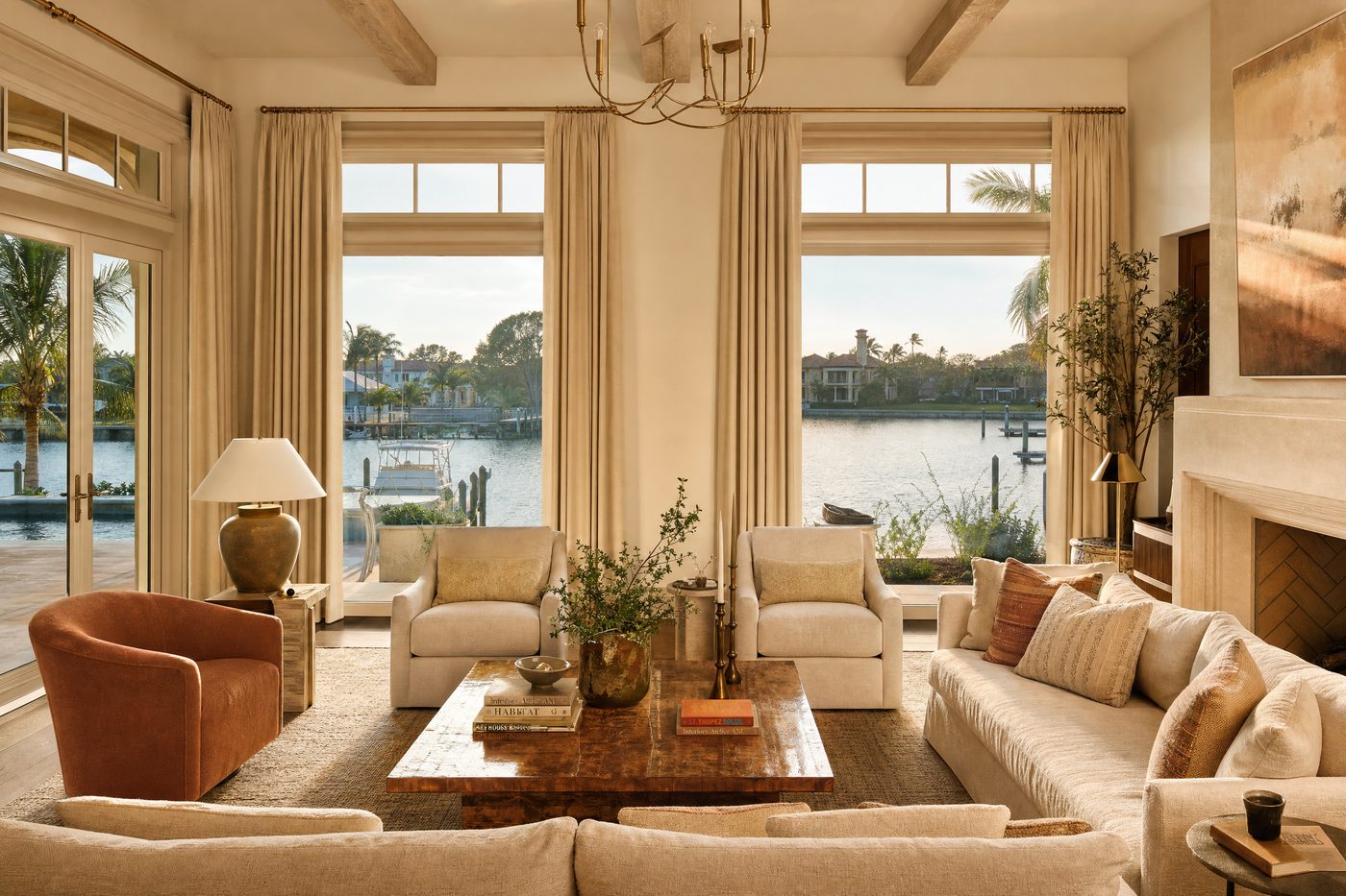 Custom drapery — St. Petersburg waterfront estate