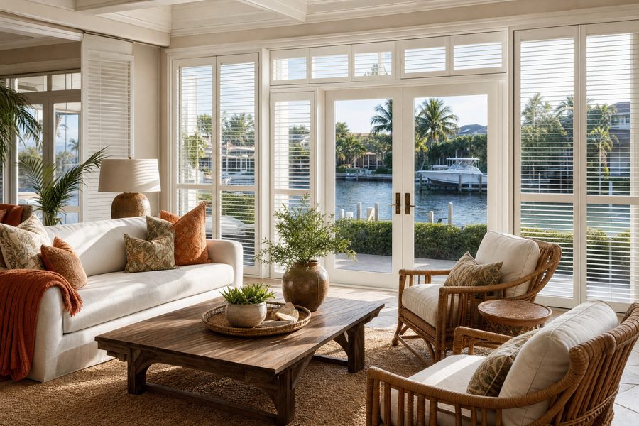 Plantation shutters — Tierra Verde waterfront setting