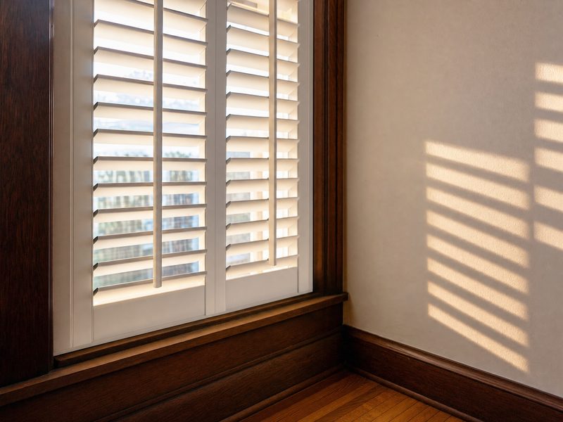 Plantation shutters in a Historic Old Northeast craftsman home